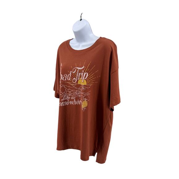 Urban Nation Road Trip, Take Me Somewhere T-shirt Womens 2X Orange Relaxed Crew - Picture 5 of 8